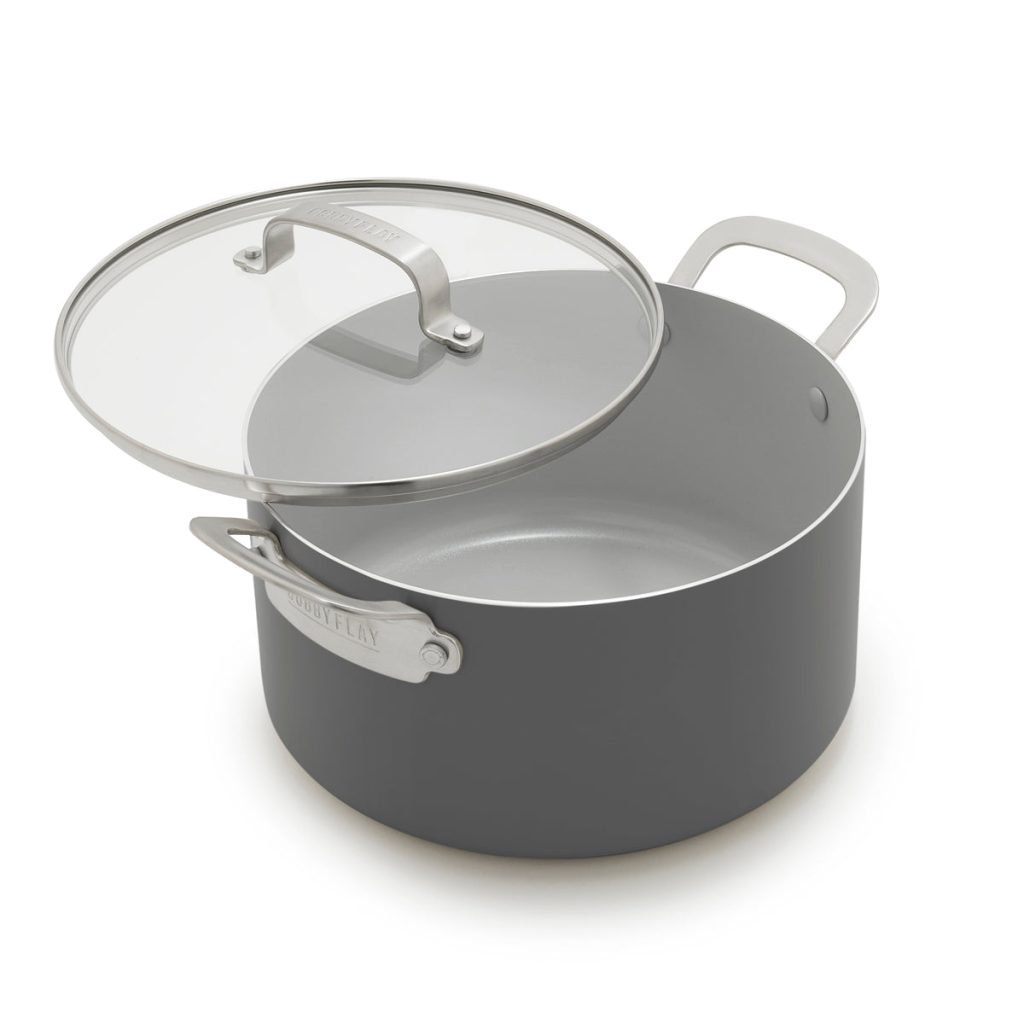 Bobby Flay by GreenPan Professional Ceramic Nonstick 6-Quart Stockpot with Lid | Graphite