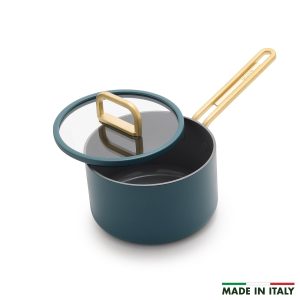 Stanley Tucci? Ceramic Nonstick 2-Quart Saucepan with Lid | Venetian Teal