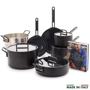 Stanley Tucci? Ceramic Nonstick 11-Piece Cookware Set with the Tucci Cookbook | Milano Black