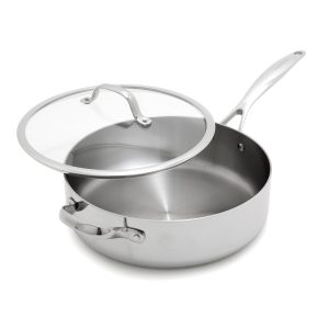 Valencia Pro Stainless Steel Uncoated 5-Quart Saut?? Pan with Lid