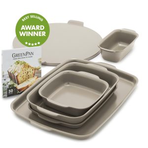 Premiere Ovenware Ceramic Nonstick 6-Piece Set | Taupe