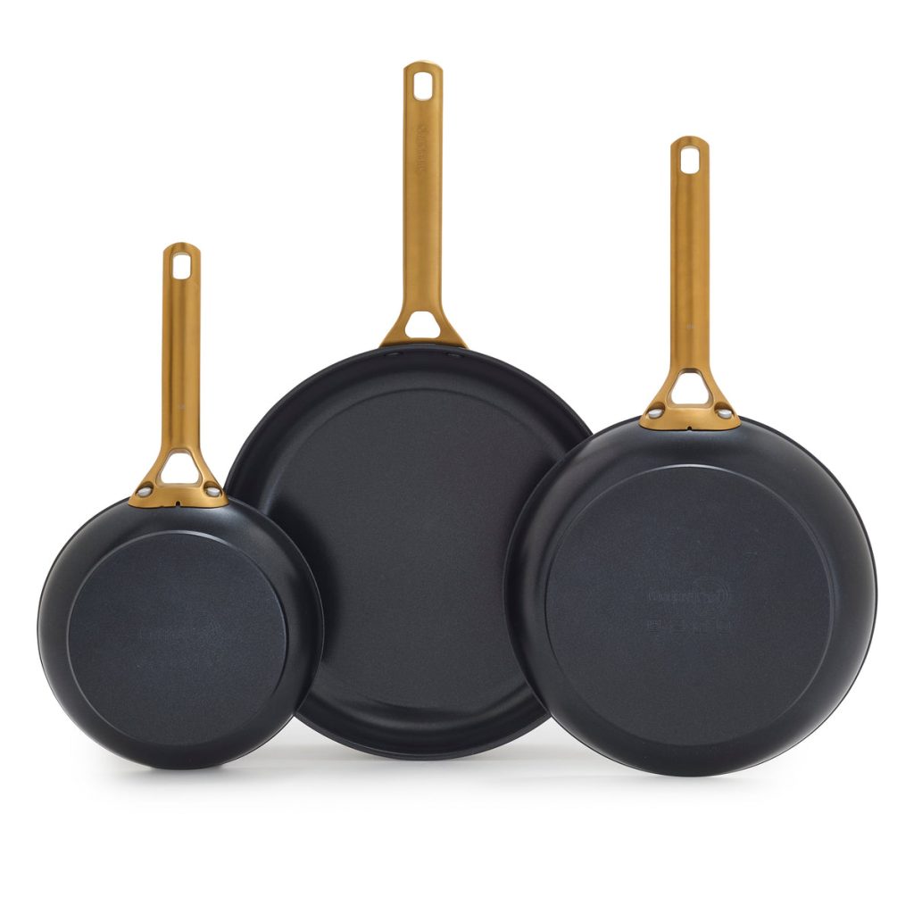 Reserve Pro Ceramic Nonstick 8. 10 and 12 Frypan Set | Black