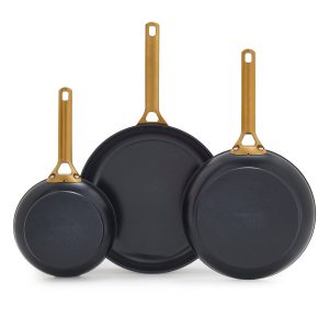 Reserve Pro Ceramic Nonstick 8. 10 and 12 Frypan Set | Black