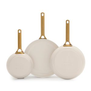 Reserve Pro Ceramic Nonstick 8. 10 and 12 Frypan Set | Cream
