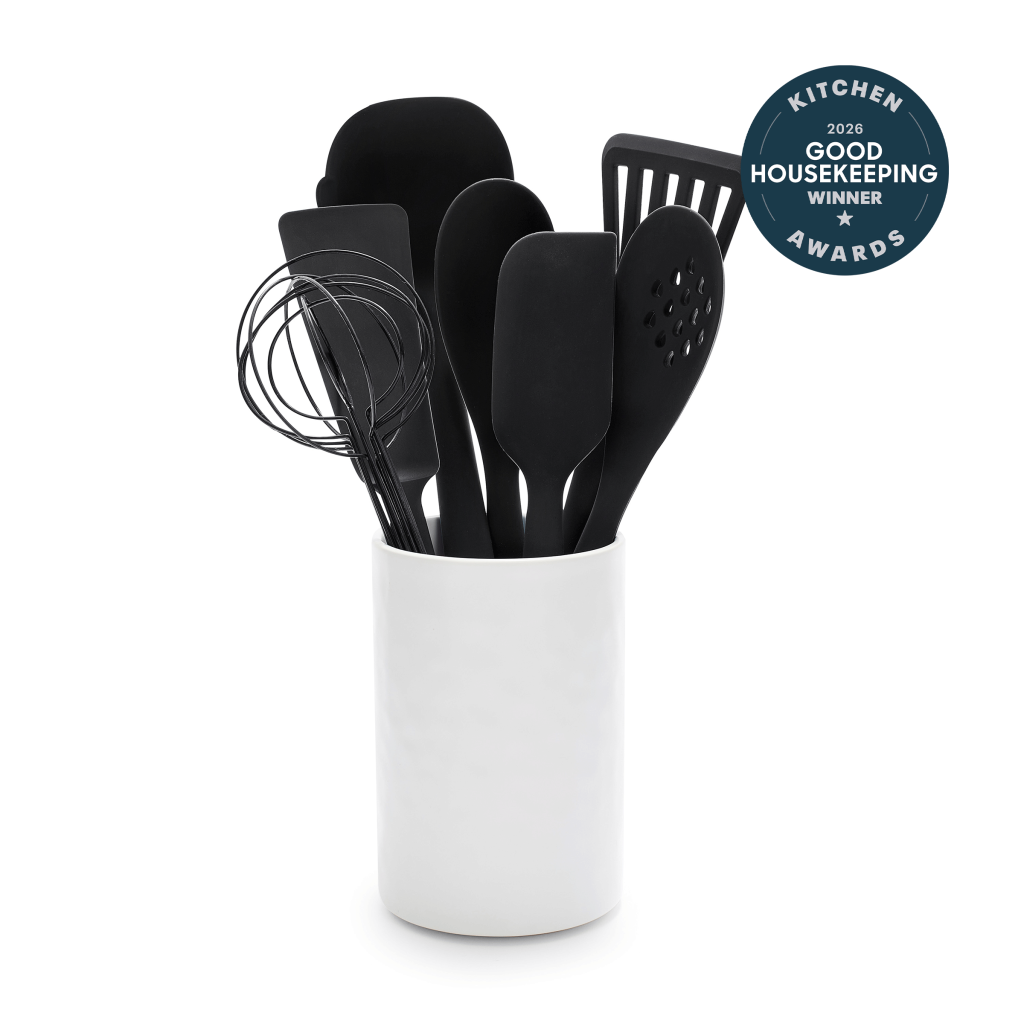 Premiere Silicone 8-Piece Utensil and Crock Set | Black