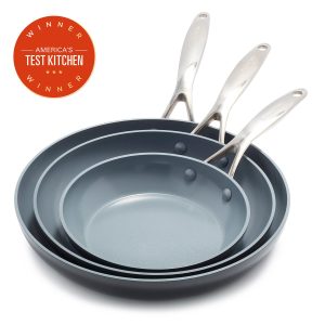 Valencia Pro Ceramic Nonstick 8. 9.5. and 11 Frypan Set | Gray