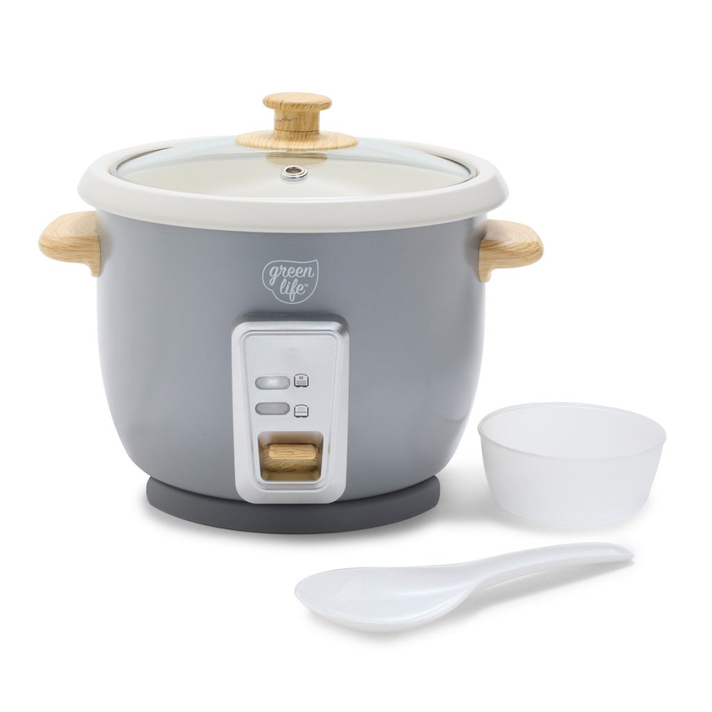 GreenLife 6-Cup Rice Cooker | Quartz Gray