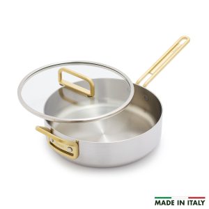 Stanley Tucci? Uncoated Stainless Steel 4-Quart Saut?? Pan with Lid