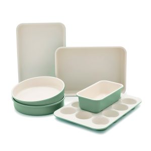 GreenLife Ceramic Nonstick 6-Piece Bakeware Set | Sage Green