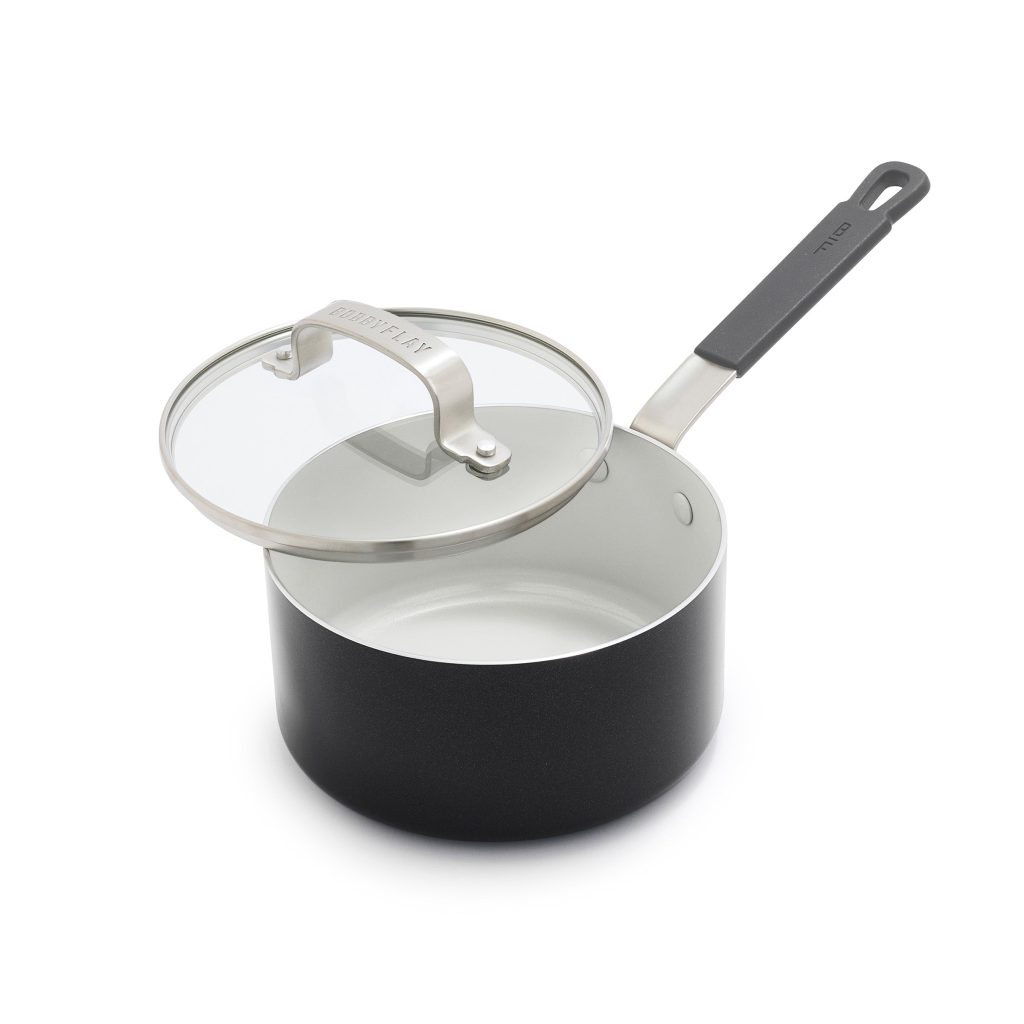 Bobby Flay by GreenPan Professional Ceramic Nonstick 1.6-Quart Saucepan with Lid | Graphite