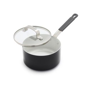 Bobby Flay by GreenPan Professional Ceramic Nonstick 1.6-Quart Saucepan with Lid | Graphite