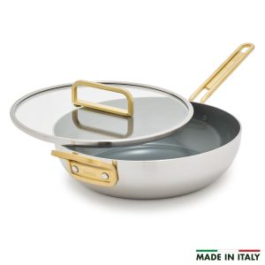 Stanley Tucci? Stainless Steel Ceramic Nonstick 4.5-Quart Stanley Pan Jr. with Lid