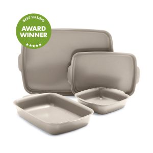 Premiere Ovenware Ceramic Nonstick 4-Piece Set | Taupe