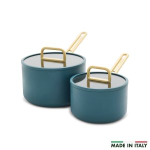 Stanley Tucci? Ceramic Nonstick 4-Piece Saucepan Set | Venetian Teal
