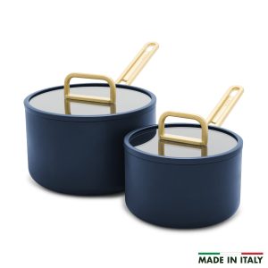 Stanley Tucci? Ceramic Nonstick 4-Piece Saucepan Set | Marino Blue