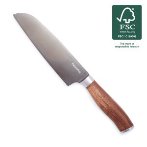 Premiere Titanium Cutlery 7 Santoku Knife with Walnut Handle
