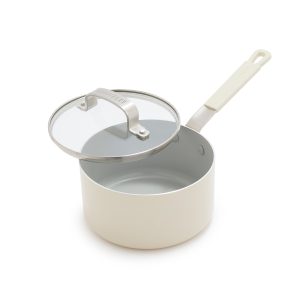 Bobby Flay by GreenPan Professional Ceramic Nonstick 1.6-Quart Saucepan with Lid | Cream