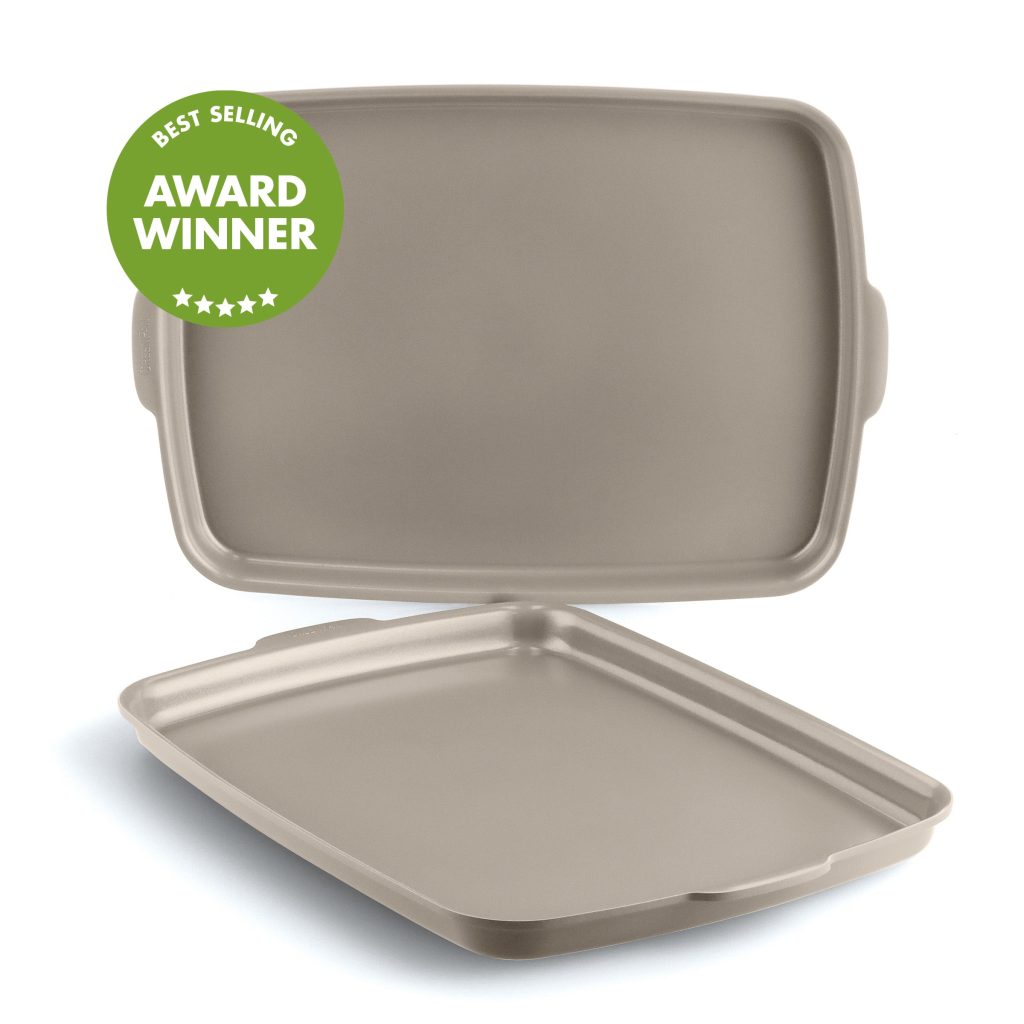 Premiere Ovenware Ceramic Nonstick 18 x 13 Half Sheet Pan Set | Taupe